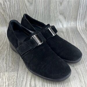 Aquatalia Black Suede Wedge Shoes